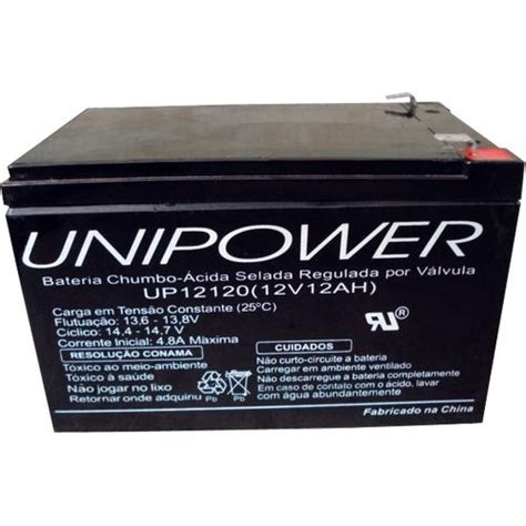 Bateria Selada Unipower UP12120 12V 12AH Compatível No Break Alarme