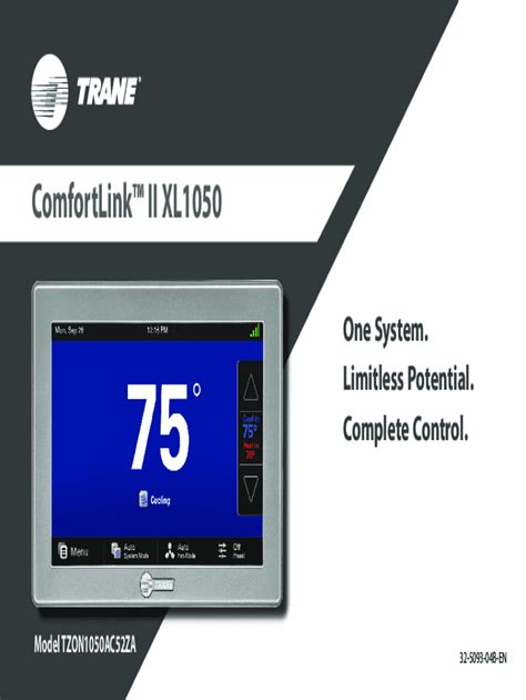 Fillable Online Walk Through Of The Trane Comfortlink Ii Xl1050 Thermostat Fax Email Print