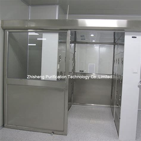 Single Leaf Stainless Steel Auto Sliding Doors Air Shower Tunnel