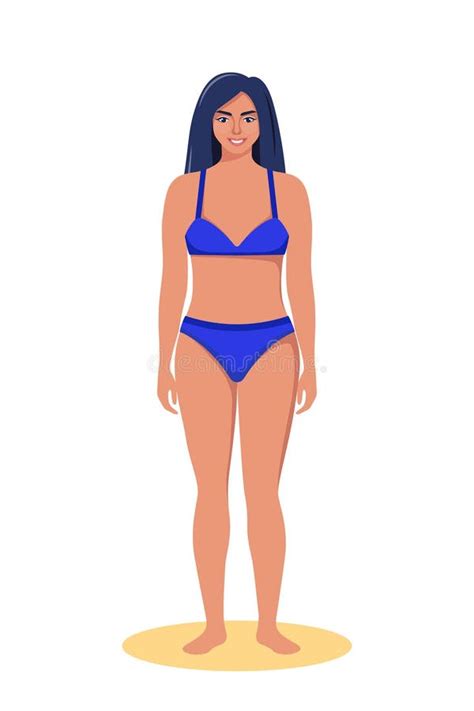 Woman Dressed In Swimsuit Standing On The Beach Summer Vacations Beautiful Girl In Bikini