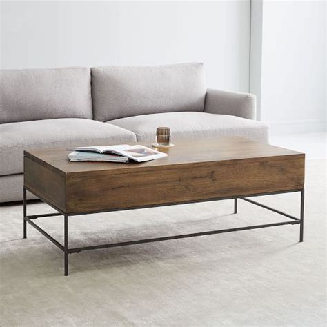 Industrial Storage Pop Up Coffee Table Modern Living Room Furniture