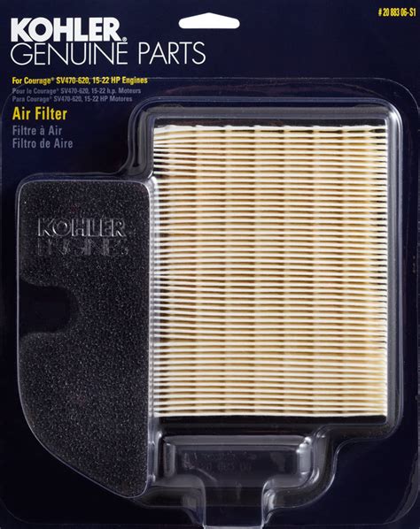 Kohler Part S Air Filter With Pre Cleaner Kit Sv Opeengines