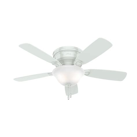 Hunter Low Profile 48-in White Indoor Flush Mount Ceiling Fan with ...