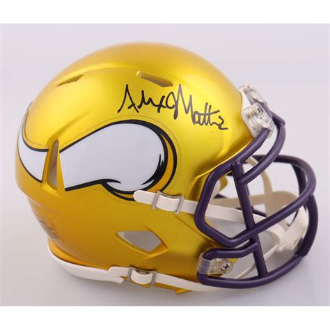 Alexander Mattison Signed Vikings Flash Alternate Speed Mini Helmet