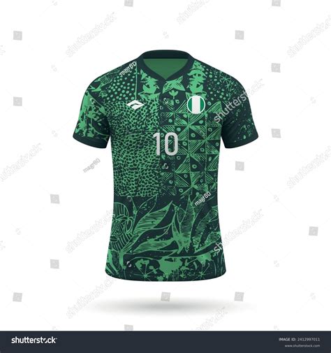 3d Realistic Soccer Jersey Nigeria National Stock Vector (Royalty Free ...