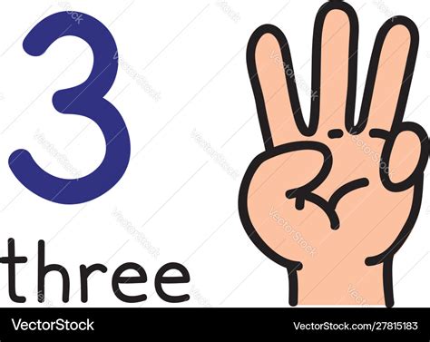 3 kids hand showing number three sign Royalty Free Vector