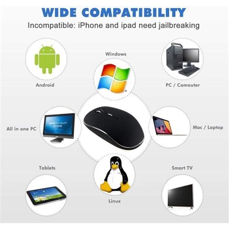 Souris Sans Fil Bluetooth Rechargeable Portable Wireless Mouse Mini