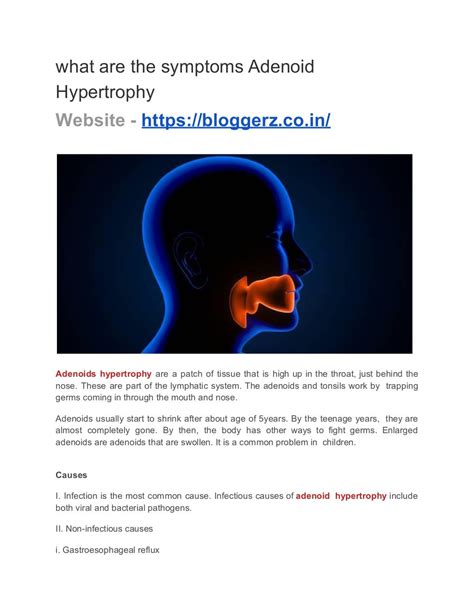 what are the symptoms Adenoid Hypertrophy | PDF