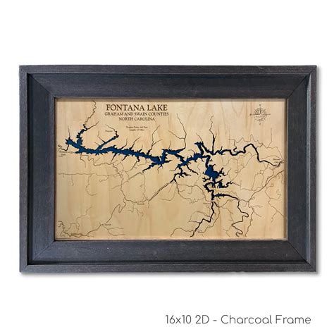 Fontana Lake Map | Wooden Maps | thirtyAXIS