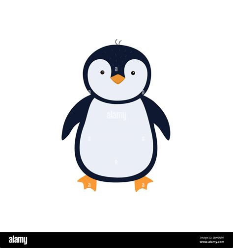 Cute cartoon penguin vector illustration on white background Stock ...