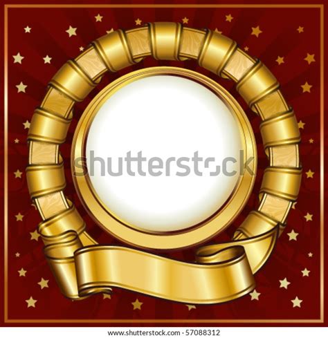 Gold Vintage Circle Frame Ribbon Stock Vector Royalty Free 57088312