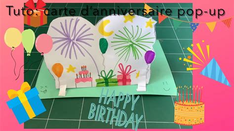 Tuto Une Carte Danniversaire En Pop Up Youtube