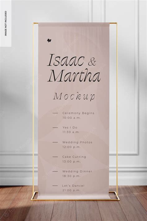 Premium Psd Large Acrylic Wedding Sign Mockup Front View