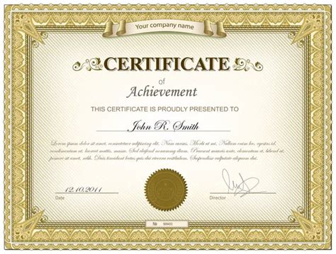 Gold detailed certificate