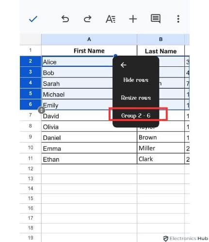 How To Group Rows Columns In Google Sheets