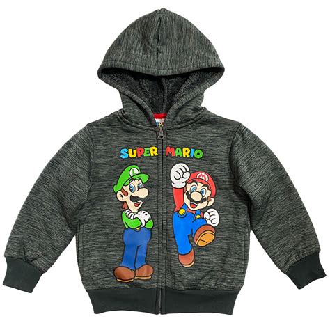 Super Mario Sherpa Fleece Zip Hoodie Little And Big Boys