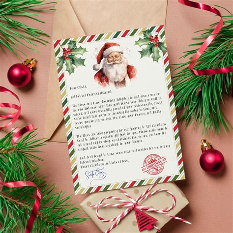 Editable Personalized Letter From Santa Claus From The Desk Of Santa Christmas Eve North Pole