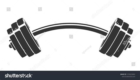 Vector Hand Drawn Silhouette Curved Dumbbell Stock Vector Royalty Free