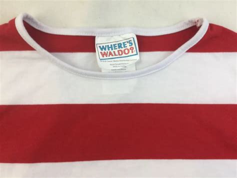 Halloween Costume Wheres Waldo Shirt Adult Sz Small Gem