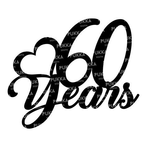 60th Birthday Svg 60 Years Cake Topper Svg 60 Years Blessed Cake