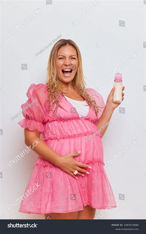 Beautiful Pregnant Blonde Big Belly Laughs Stock Photo Shutterstock