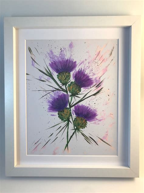 Contemporary Style Thistle Print Taken From My Original Acrylic