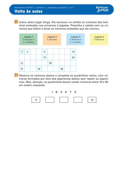 Pdf Matem Tica Livro Unidade Avalia O Cap Tulos Matem Tica