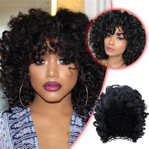 Mvnsfew Wig Female Natural African Small Curly Wig High Temperature