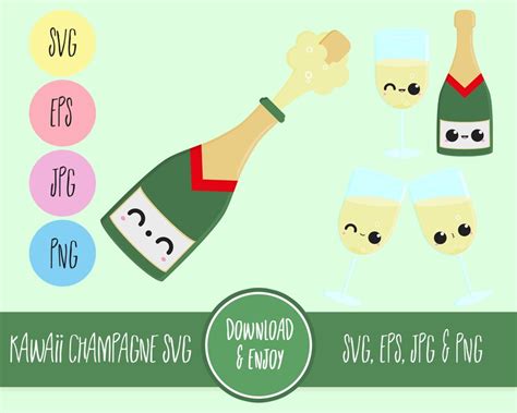 Champagne SVG Bundle Champagne SVG Layered For Easy Use Svg Eps