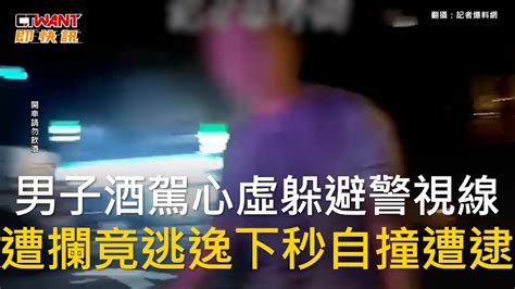 Ctwant 社會新聞 男子酒駕心虛躲避警視線 遭攔竟逃逸下秒自撞遭逮 Youtube