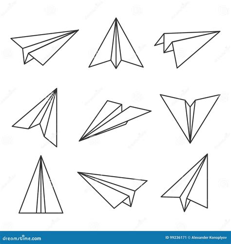 Paper Plane Outline Cartoon Vector | CartoonDealer.com #99236171