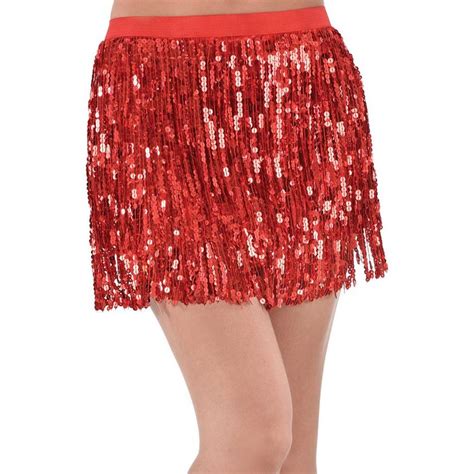 Adult Red Sequin Skirt Party City