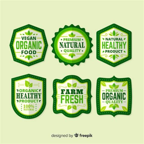 Free Vector | Simple organic food label collection