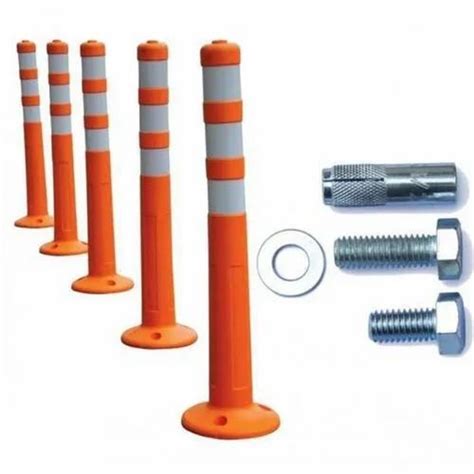 High Density Polyethylene Orange Traffic Spring Post For Road Safety