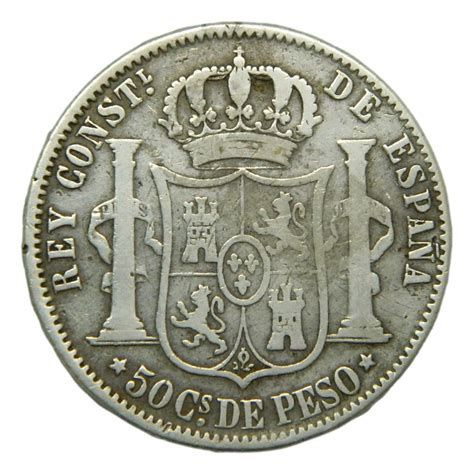 1881 ALFONSO XII 50 CENTAVOS DE PESO MANILA Monedalia Es