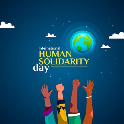 Día internacional de la solidaridad humana la gente ayuda a la silueta