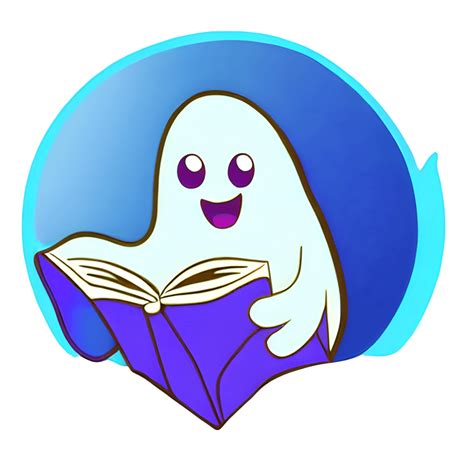 Reading Ghost Sticker Creative Fabrica