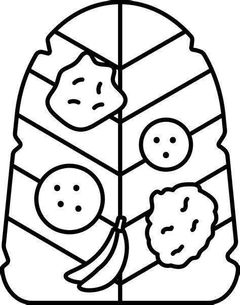 Special Food Banana Leaf Thali Black Outline Icon 24159717 Vector Art