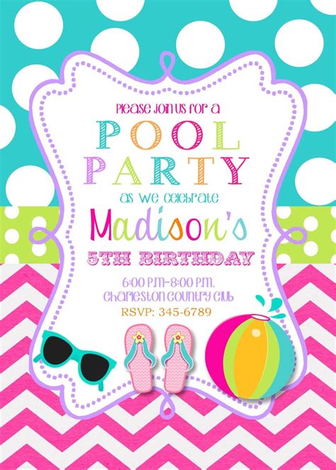 Free Swim Party Printable Invitation