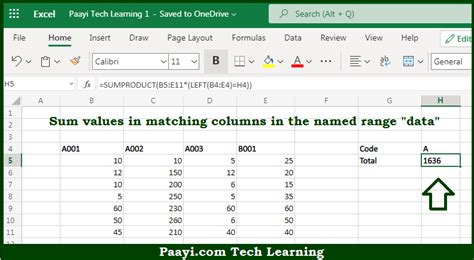 Learn How To Sum Matching Columns In Microsoft Excel Paayi Tech