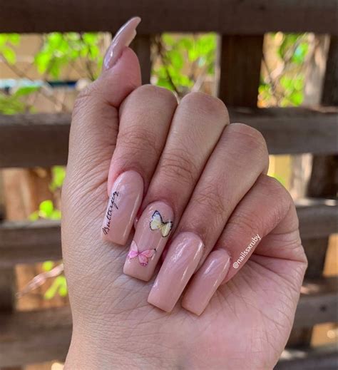 Nude Butterfly Nails Nails Nail Designs Butterfly Nail