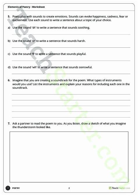 Sound Devices In Poetry Worksheet