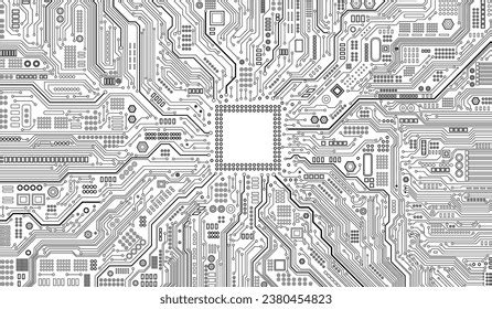 Cpu Chip On Motherboard Central Computer Stock Vector (Royalty Free ...