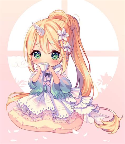 [ Video] Commission Flower Tea Time By Hyanna Natsu Chibi Anime Kawaii Cute Anime Chibi