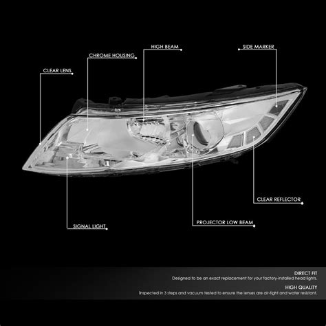 Kia Optima Factory Style Projector Chrome Housing Clear