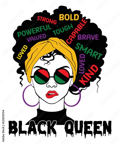 Black Queen Black Friday Shirt Print Template African Woman Afro