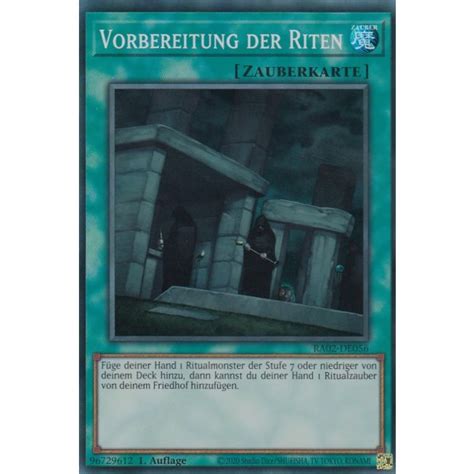 Vorbereitung Der Riten RA02 DE056 V 4 Platinum Secret Rare Platinum