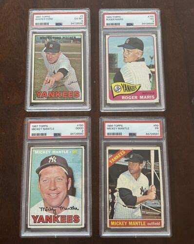 Psa Graded Topps New York Yankees Cards Mantel Maris