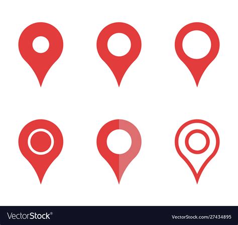 Mapping Pins Icon Set Map Pointer Signs Royalty Free Vector