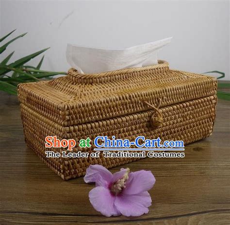 Top Asian Vietnamese Traditional Rattan Plaited Articles Tissue Box